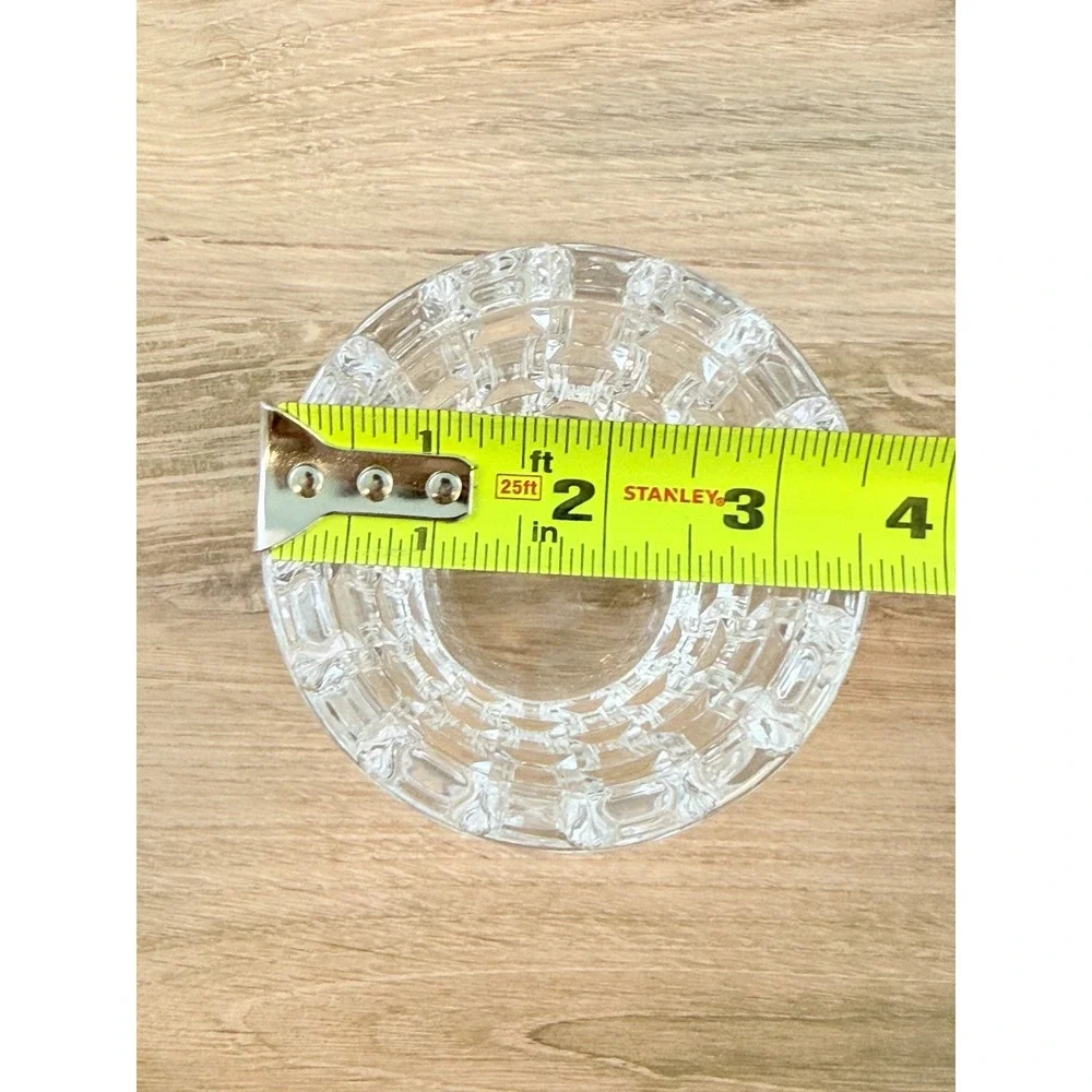 VTG Waterford Cut Crystal Brutalist Geometric Tumbler Candle Holder 4in
